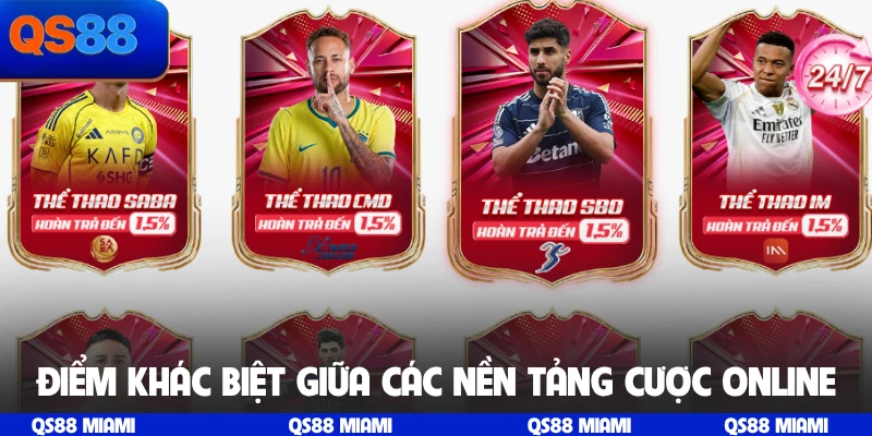 Điểm khác biệt giữa các nền tảng cược online