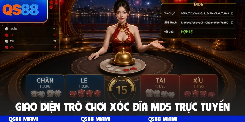 Giao diện trò chơi Xóc Đĩa MD5 trực tuyến
